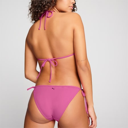 PUMA Swim Women's Bikini Bottoms Side Tie, fluo pink, small