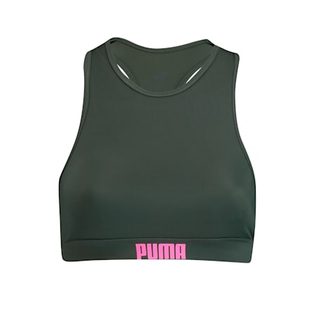 PUMA Swim Damen-Racerbak-Top, thyme, small