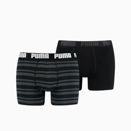 PUMA Heritage Stripe Men's Boxers 2 Pack, black, small-AUS