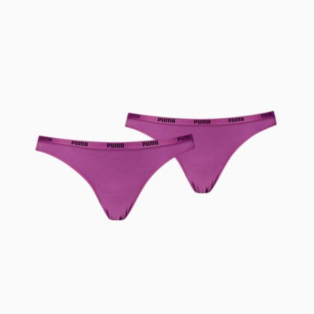 PUMA Women's Bikini Underwear 2 Pack, purple, small