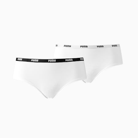 Puma Womens Ladies Panties Boxers Mini Short 2 Pack Underwear White Black