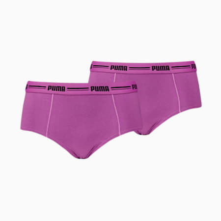 PUMA Women's Mini Short 2 Pack, purple, small