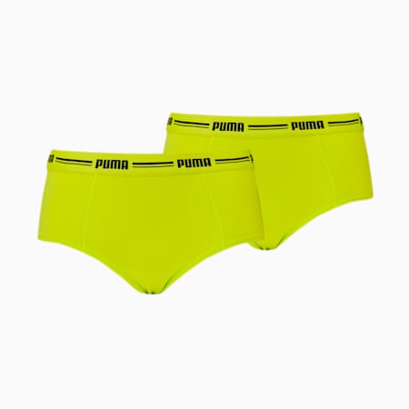 PUMA Women's Mini Short 2 Pack, lime green, small