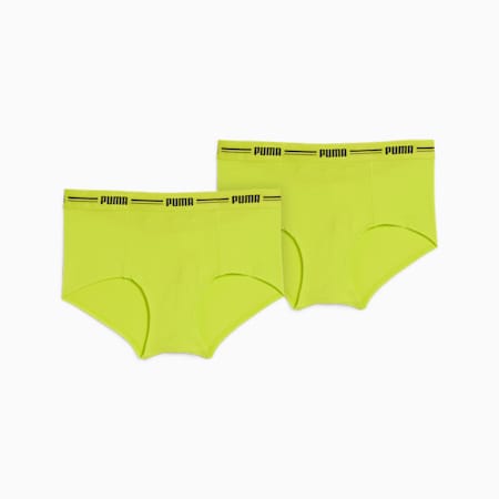 PUMA Women's Mini Short 2 Pack, lime green, small