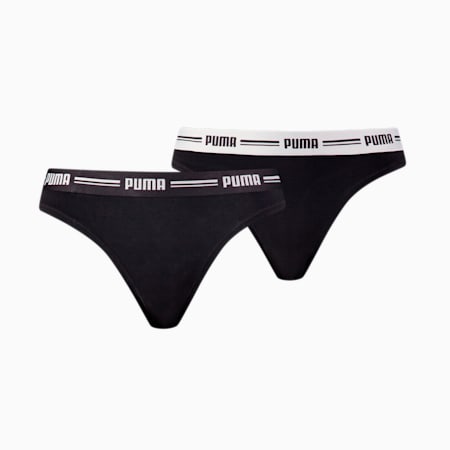 Tanga PUMA para mujer, pack de 2, black, small