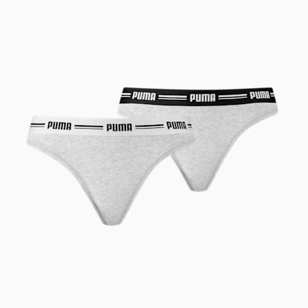 Puma Womens Cotton Modal Stretch 2-Pack Iconic Hipster Brief White/Grey