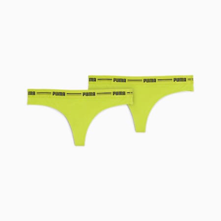 Damskie stringi dwupak, lime green, small