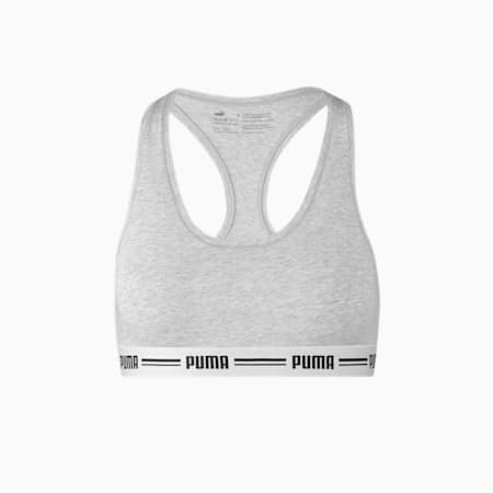 Top PUMA con dorso a vogatore donna confezione da 1, grey melange, small