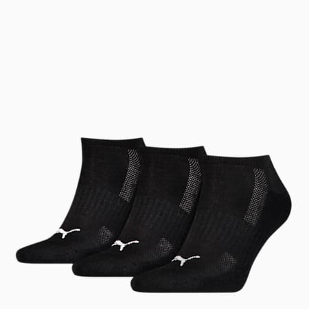 Unisex Cushioned Sneaker Socks 3 Pack, black, small-AUS