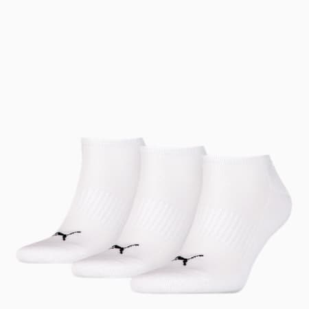 PUMA Uniseks Sneakersokken met Demping, set van 3 paar, white, small