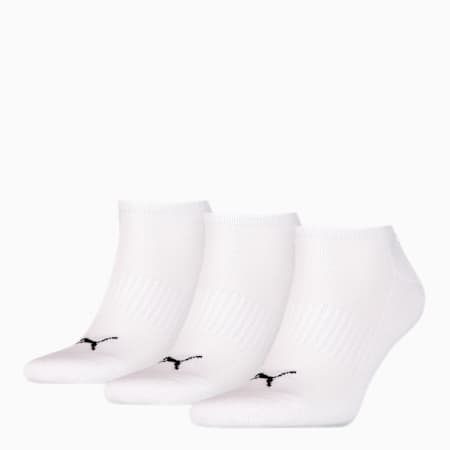 PUMA Unisex Cushioned Sneaker Trainer Socks 3 Pack, white, small