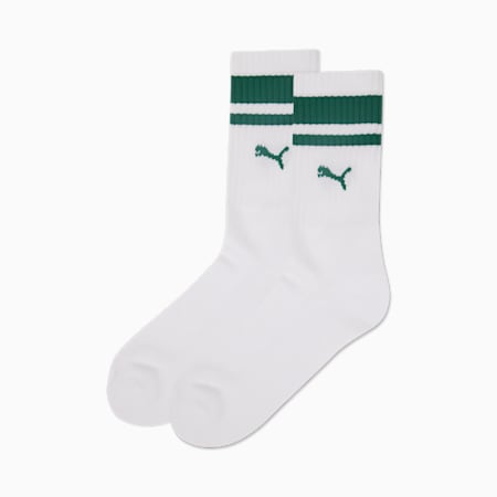 Skarpetki długie unisex Heritage Stripe, 2 pary, white / green, small