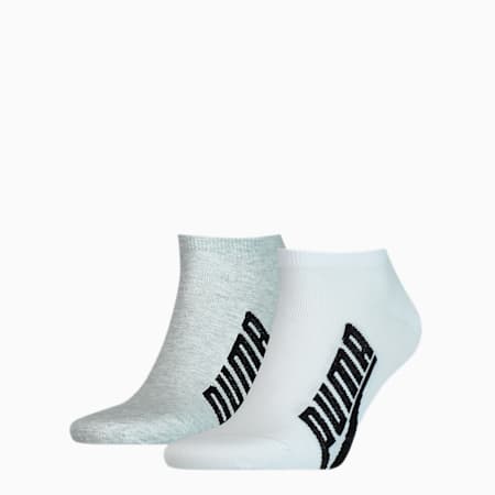 PUMA Unisex BWT Lifestyle Sneaker Trainer Socks 2 Pack, white / grey / black, small
