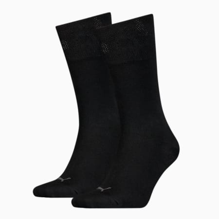 Lot de 2 paires de chaussettes classiques pour homme en piqué PUMA, black, small