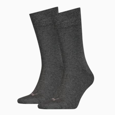 PUMA Men's Classic Piquee Socks 2 pack, anthracite, small
