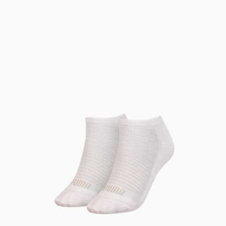 PUMA Women's Sneaker Trainer Socks 2 pack, white, small