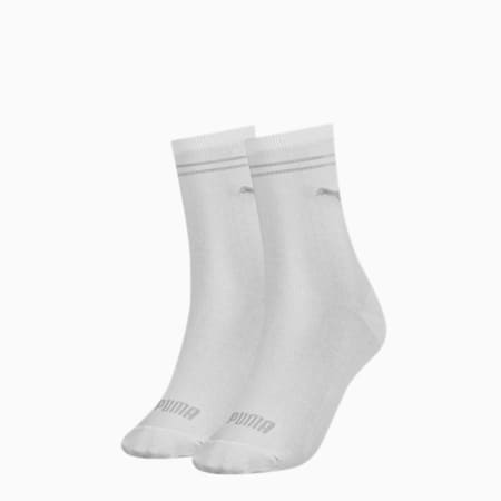 PUMA Women's Socks 2 pack, white, small
