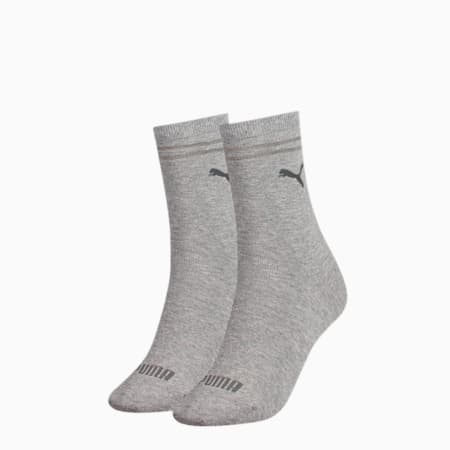 PUMA Women's Socks 2 Pack, grey melange, small