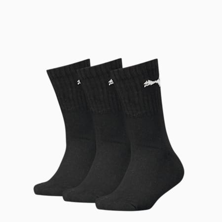 Junior Sport Socks 3 Pack - Youth 8-16 years, black, small-AUS