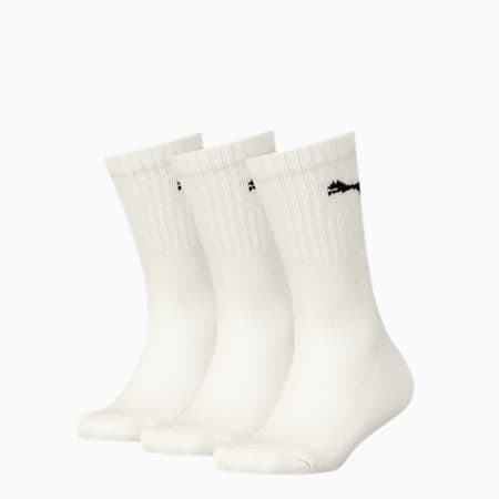 Calcetines deportivos PUMA Junior, pack de 3 pares, white, small