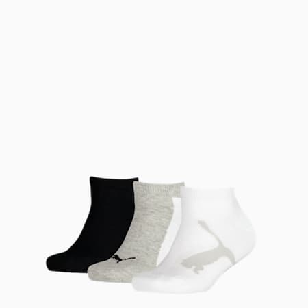 PUMA Kids' BWT Sneaker - Trainer Socks 3 Pack, white / grey / black, small