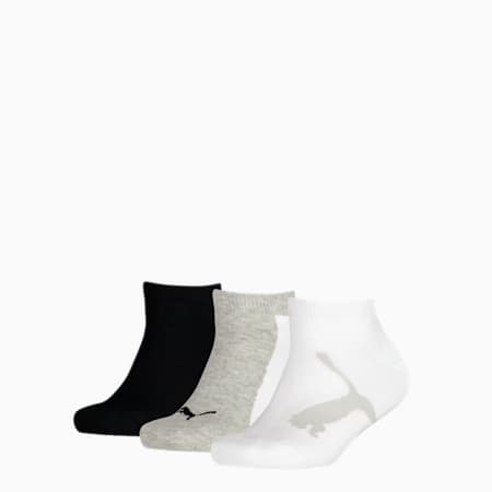 PUMA Kinder BWT Sneaker-Socken 3er-Pack, white / grey / black, small
