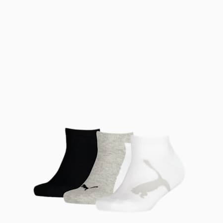 PUMA Kids' BWT Sneaker - Trainer Socks 3 Pack, white / grey / black, small