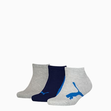 PUMA Kinder BWT Sneaker-Socken 3er-Pack, grey / blue, small