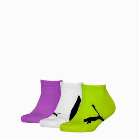 PUMA Kids' BWT Sneaker - Trainer Socks 3 Pack, green / blue, small