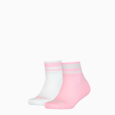 PUMA Junior Clyde Quarter-Socken 2er-Pack, pink / white, small
