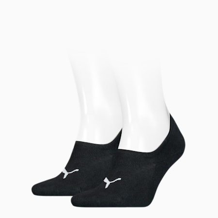 Unisex High-Cut Footie Socks - 2 Pack, black, small-AUS