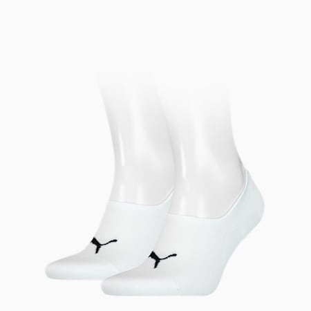Unisex High-Cut Footie Socks - 2 Pack, white, small-AUS