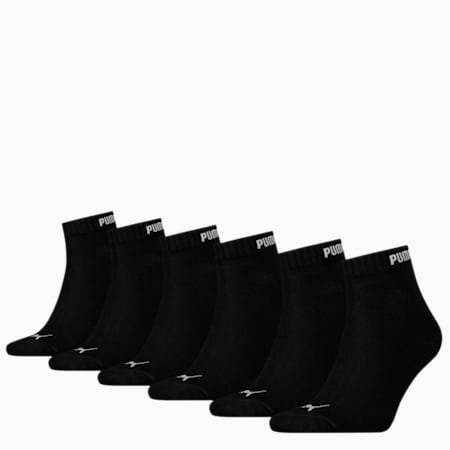 Elements Quarter Unisex Socks - 6 Pack, black, small-NZL