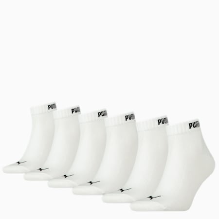 Elements Quarter Unisex Socks - 6 Pack, white, small-NZL