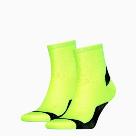 Elements Unisex Performance Socks - 2 Pack, neon yellow, small-AUS