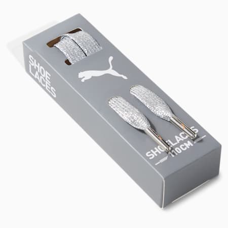 PUMA Laces with Metallic Tips, Metallic Silver, small-PHL