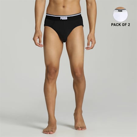 Stretch Men's Brief CWB Pack of 2, Black/White, small-IND