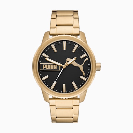 PUMA Ultrafresh Three-Hand Gold-Tone Stainless Steel Watch, Gold, small