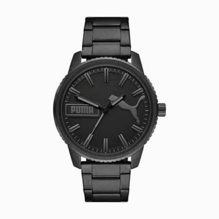 PUMA Ultrafresh Three-Hand Black-Tone Stainless Steel Watch, Black, small