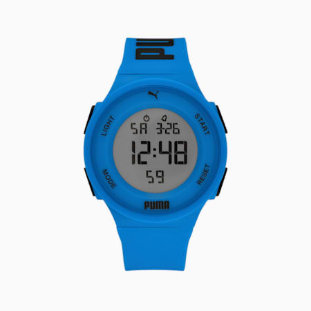 PUMA Puma 7 LCD Blau Polyurethan Uhr, Blue, small
