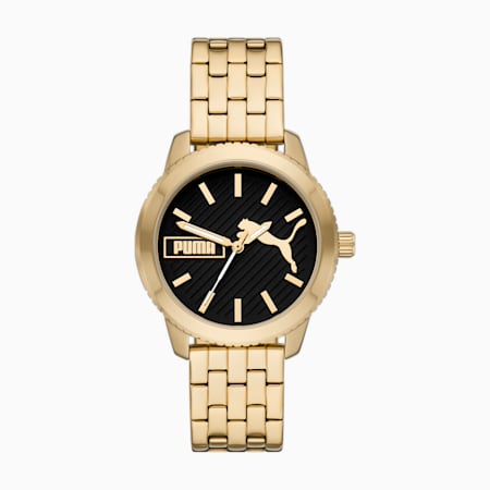 PUMA Ultrafresh Three-Hand Gold-Tone Stainless Steel Watch, Gold, small