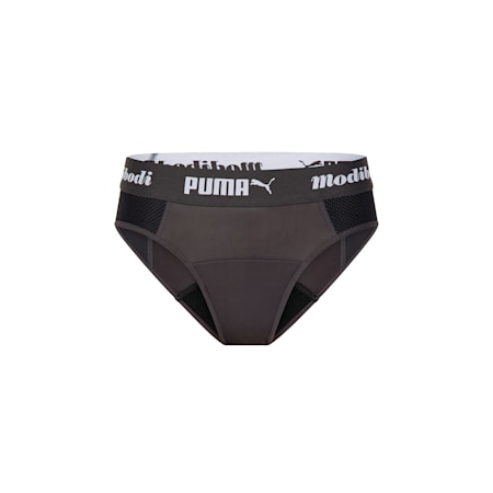 PUMA x Modibodi Active onderbroek (matig-zwaar), Black - Grey, small