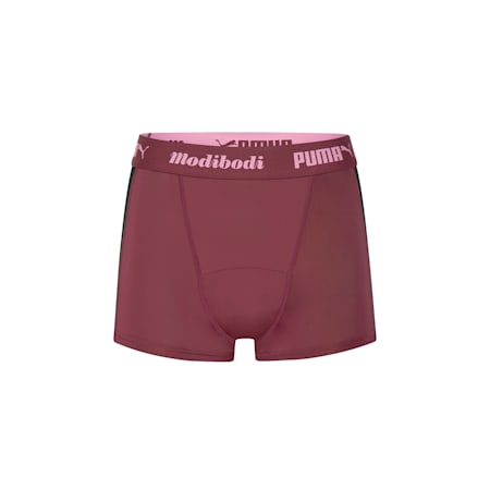 PUMA x Modibodi Active Boyshort (Moderate-Heavy), Grape Wine - Pink, small-AUS