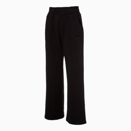 클래식 와이드 팬츠 우먼/Classics Wide Pants W, puma black, small-KOR