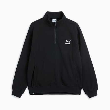클래식스 하프집 스웨트셔츠/CLASSICS HZ Sweatshirt TR, Puma Black, small-KOR