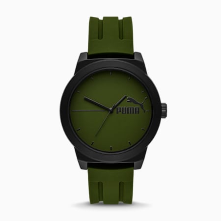 Montre en silicone vert à trois aiguilles PUMA 5, Green/Black, small