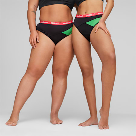 Puma X Modibodi Active Hi Cut Full Brief, Black-Green, small-AUS