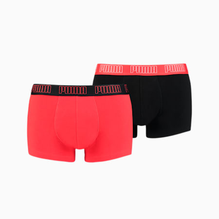 Lot de 2 boxers courts basiques pour homme PUMA, red / black, small