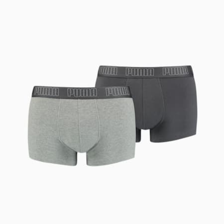 Lot de 2 boxers courts basiques pour homme PUMA, dark grey melange / black, small