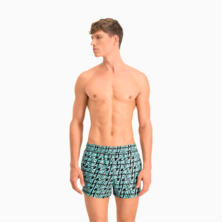 Swim Men's Wave All-Over-Print Short Swimming Shorts, blue combo, small